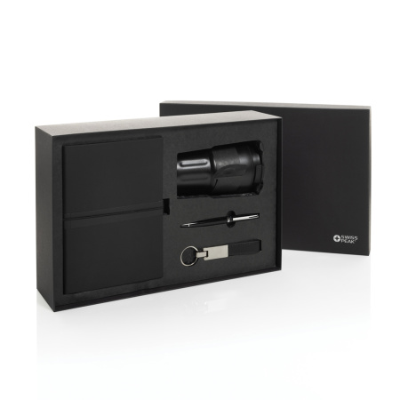 Термокружка Swiss Peak в комплекте с блокнотом, ручкой и брелком