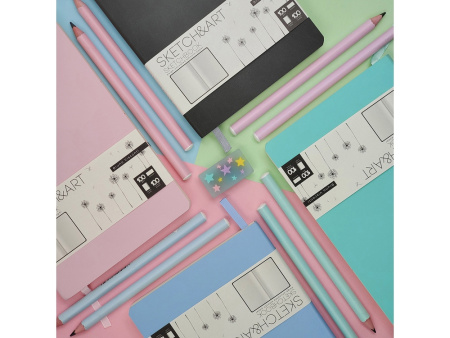 Скетчбук Sketch & Art в мягком переплете 140х210 мм, 100 л. бежевой бумаги 100 гр., голубой