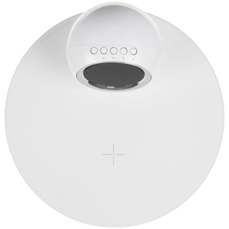 Станция беспроводной зарядки с часами и подсветкой GlobeBee, белая Станция беспроводной зарядки с часами и подсветкой GlobeBee, белая