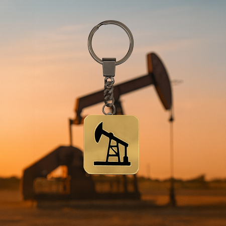 Брелок-обвес Нефтяная вышка (золотой с черным)