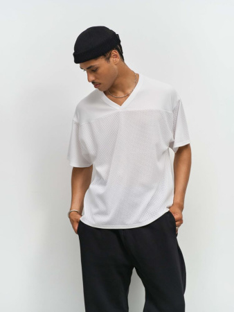 Футболка унисекс Nino с V-образным вырезом, черная, размер XXL