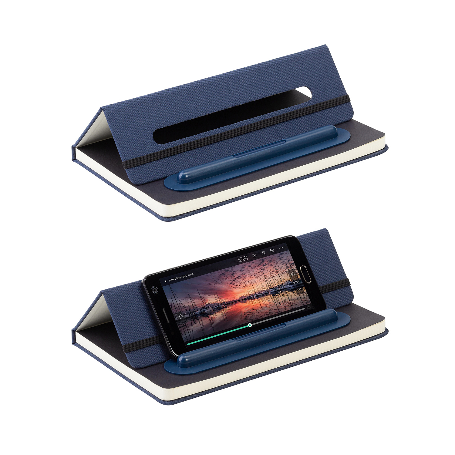 Блокнот "Prime" с ручкой и вечным карандашом в пенале, с подставкой под смартфон