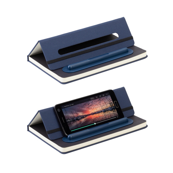 Блокнот "Prime" с ручкой и вечным карандашом в пенале, с подставкой под смартфон