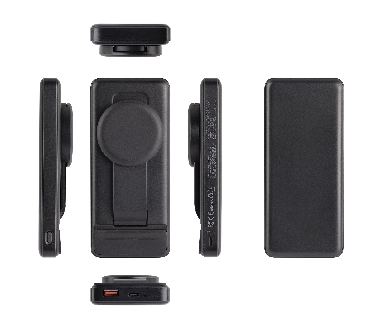 Беспроводная зарядная (20W/15W) станция-пауэрбэнк "Slider" 10000 mAh для смартфонов, наушников, часов, с подвижным зарядным блоком Беспроводная зарядная (20W/15W) станция-пауэрбэнк "Slider" 10000 mAh для смартфонов, наушников, часов, с подвижным зарядным блоком