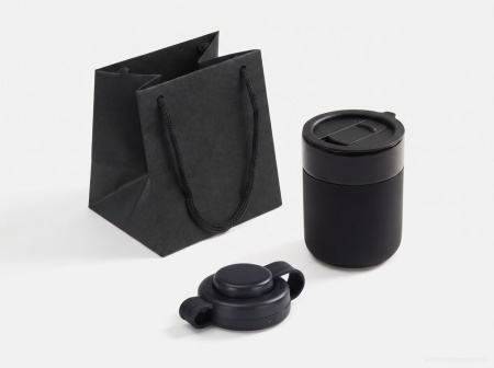 Пакет бумажный под кружку Cupfull, черный
