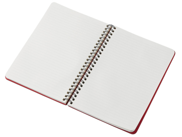 Блокнот А5 Dante из искусственной кожи на спирали, темно-красный