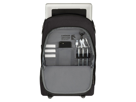 Рюкзак WENGER Oryson 16, чёрный, переработанный ПЭТ/Полиэстер, 32х45х19 см, 25 л.