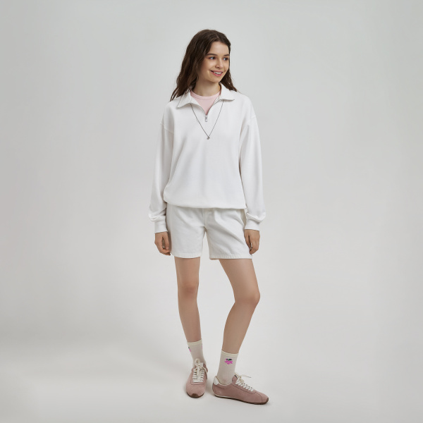 Толстовка на молнии унисекс Флоу (Flow), белая, размер XL/2XL