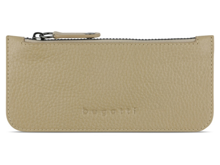 Кошелёк женский BUGATTI Elsa с ключницей, с RFID, песочного цвета, кожа/полиэстер, 18,7х3х10 см