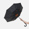 Зонт-трость Hidecolor с цветными спицами, черный с оранжевым