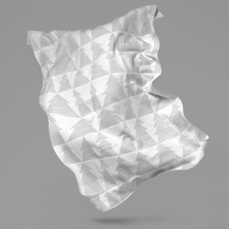 Плед «Танцующий лес», белый с серебристым