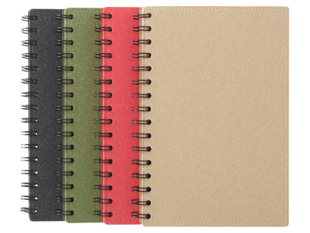 Блокнот на спирали в картонной обложке с переработанной бумагой Mania, зеленый