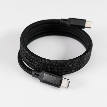 Кабель COIL магнитный для зарядки и передачи данных, 100Вт, 480Мб/с, нейлоновая оплетка, черный