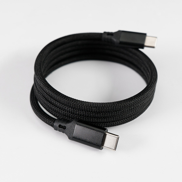 Кабель COIL магнитный для зарядки и передачи данных, 100Вт, 480Мб/с, нейлоновая оплетка, черный