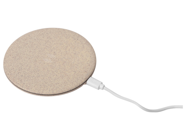Беспроводное зарядное устройство Wheatty из пшеничной соломы, 5W Беспроводное зарядное устройство Wheatty из пшеничной соломы, 5W