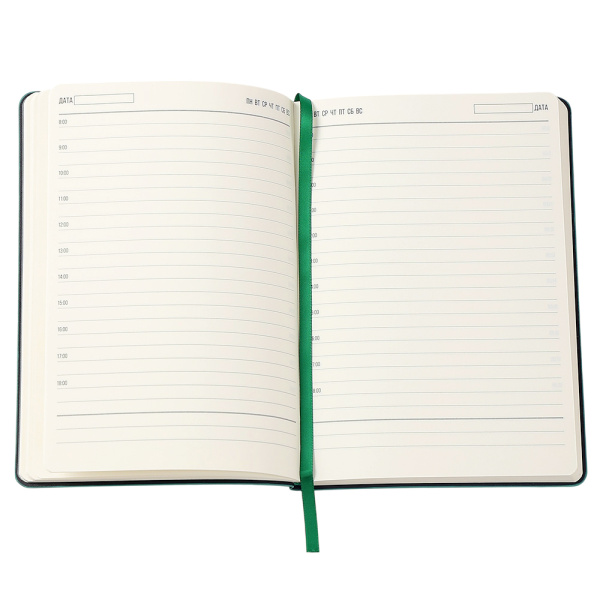 Ежедневник A5 недатированный Stefano в мягком переплёте, темно-зеленый