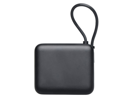 Внешний аккумулятор со встроенным кабелем Liri, QC/PD, 10000 мАч, черный