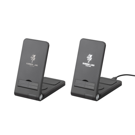 Складная беспроводная (15W) зарядная станция "Clap" с подсветкой логотипа и подставкой для смартфона Складная беспроводная (15W) зарядная станция "Clap" с подсветкой логотипа и подставкой для смартфона