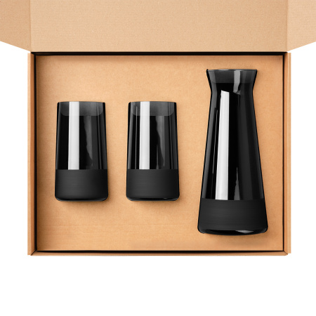 Подарочный набор декантер + 2 высоких стакана Блэк Эдишн (Black Edition), черный