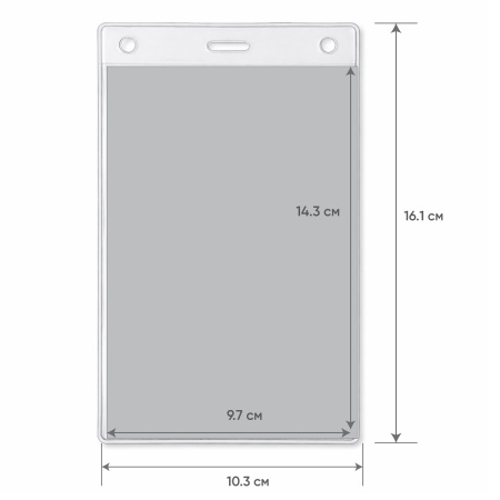 Карман для выставочного бейджа Expo, вертикальный, 10,3х16,1см (прозрачный)
