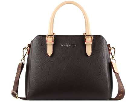 Сумка женская BUGATTI ЭЛЛА | ELLA, тёмно-коричневая, полиуретан, 30х12х23 см