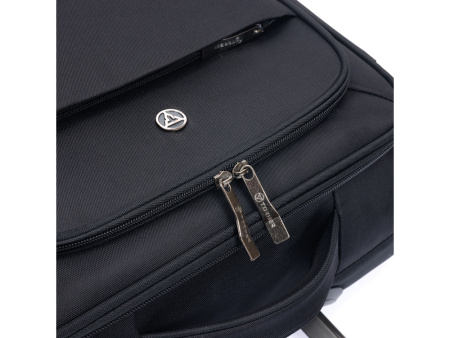 Чемодан TORBER БРОСНО, чёрный, нейлон 600D, 36,5 х 20 х 54 см, 32 л