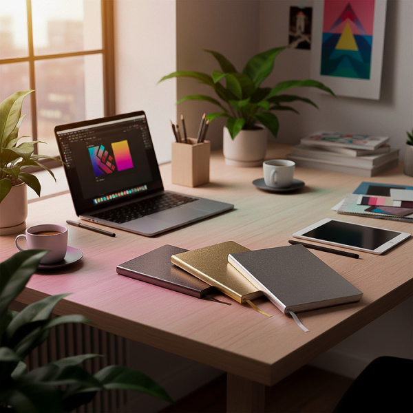 Бизнес-блокнот AURI, формат А5, бронзовый, блок в линейку