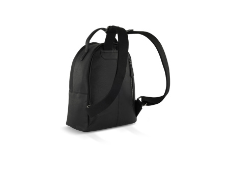 Рюкзак женский BUGATTI БЕЛЛА | BELLA, чёрный, воловья кожа/полиэстер, 24,5х12х27 см