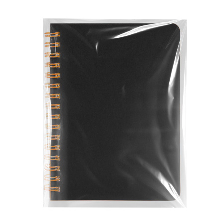 Блокнот на двойной пружине HELIX MINI, 105 х 150  мм, черный с оранжевым, блок в клетку