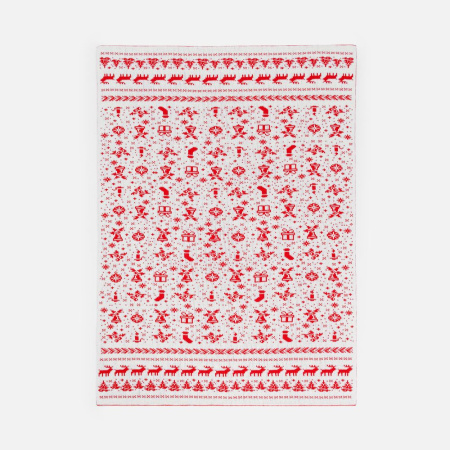 Плед Holidale, красный с молочным