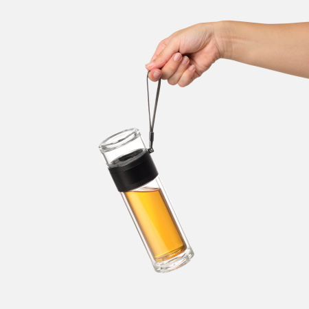 Бутылка стеклянная с двойными стенками Терсо (Terso), черная