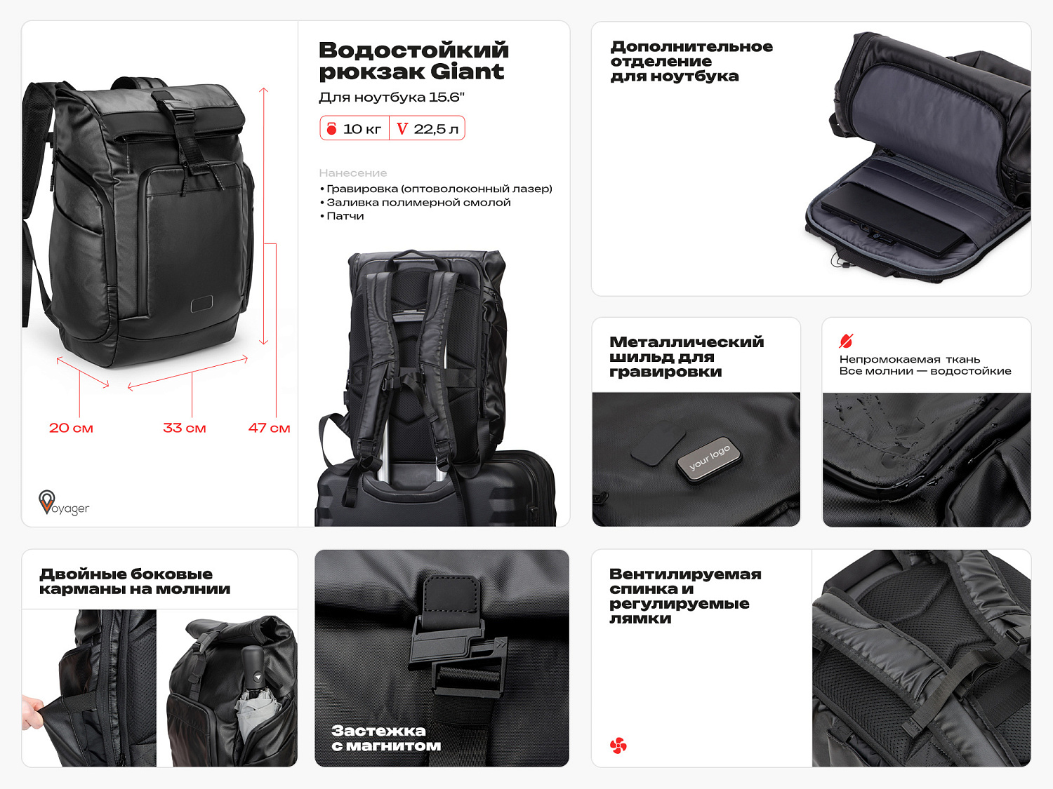 Водостойкий рюкзак Giant для ноутбука 15.6