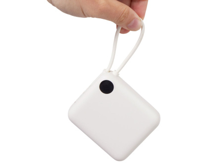 Внешний аккумулятор со встроенным кабелем Liri, QC/PD, 10000 мАч, теплый белый