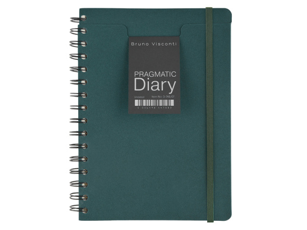 Ежедневник недатированный на гребне А5 Pragmatic, темно-зеленый