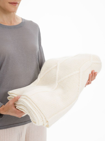 Плед Curve Verve, молочно-белый