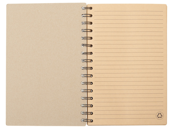 Блокнот на спирали в картонной обложке с переработанной бумагой Mania, натуральный