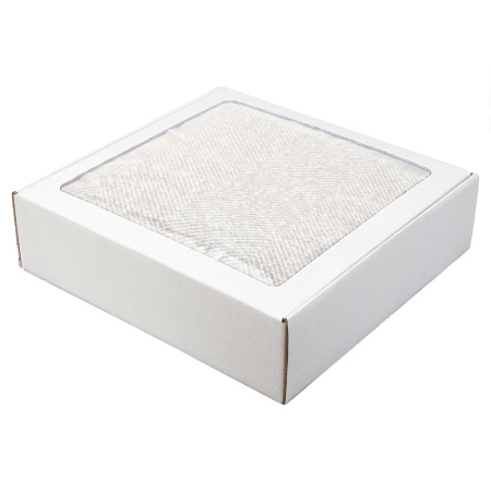 Плед акриловый Super Soft Nature размер 120*160 см, белый, плотность 450гр/м2,  в подарочной белой крафтовой коробке с окошком