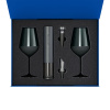 Подарочный набор 2 бокала для вина  Эмеральд (Emerald) + набор для вина Сакраменто (Sacramento) в синей коробке