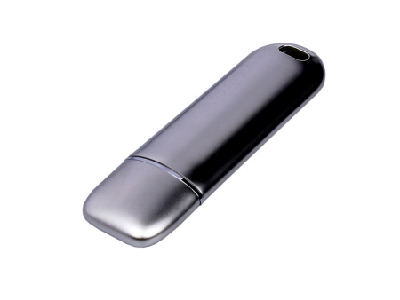 Металлическая флешка со сканером отпечатков пальцев в подарочной упаковке на 256 Гб, серебристый