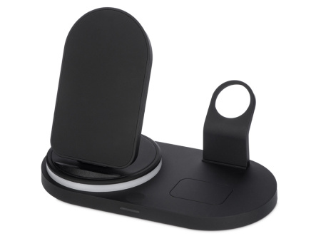 Складная зарядная станция с беспроводной зарядкой Flashport, 15 Вт Складная зарядная станция с беспроводной зарядкой Flashport, 15 Вт