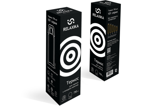 Термос Relaxika 101 (0,75 литра), черный (без лого)