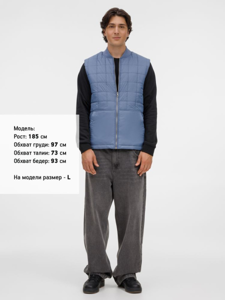 Жилет унисекс Warmbridge, синий (джинс), размер S