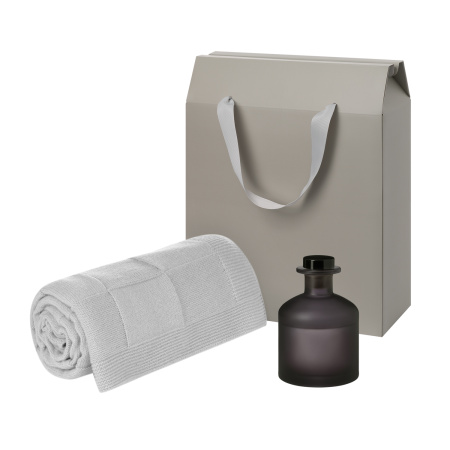 Подарочный набор Мизу (Mizu), Селла Софт (Cella Soft), серый (диффузор, плед)