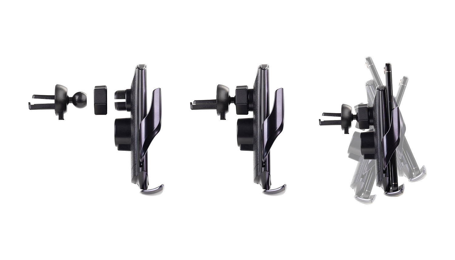 Автомобильное сенсорное беспроводное (15W) зарядное устройство "Titan" с набором переходников для магнитной зарядки, с подсветкой логотипа Автомобильное сенсорное беспроводное (15W) зарядное устройство "Titan" с набором переходников для магнитной зарядки, с подсветкой логотипа