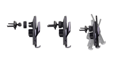 Автомобильное сенсорное беспроводное (15W) зарядное устройство "Titan" с набором переходников для магнитной зарядки, с подсветкой логотипа Автомобильное сенсорное беспроводное (15W) зарядное устройство "Titan" с набором переходников для магнитной зарядки, с подсветкой логотипа