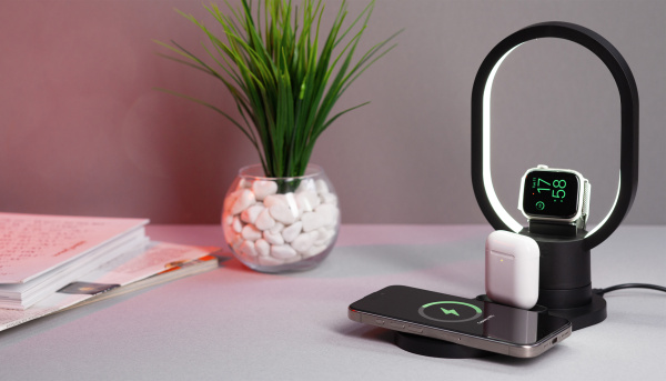 Настольная беспроводная (15W) зарядная станция "Starship" с лампой Настольная беспроводная (15W) зарядная станция "Starship" с лампой