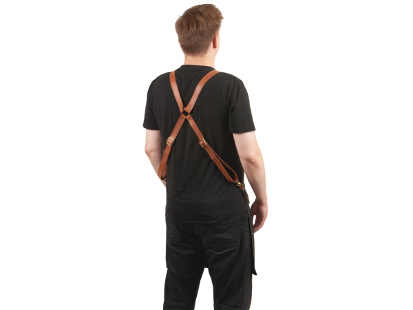 Фартук из натуральной кожи с карманами