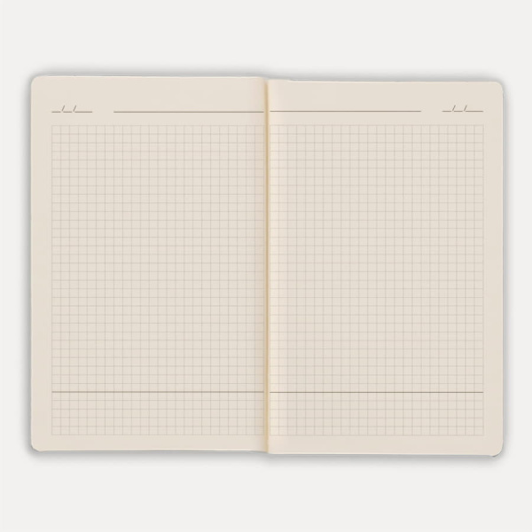 Тетрадь SLIMMY, 140 х 210 мм,  черный с черным, бежевый блок, в клетку