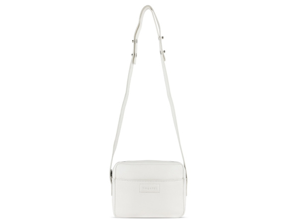 Сумка кросс-боди женская BUGATTI Elsa, белая, воловья кожа/полиэстер, 19х5,5х14 см