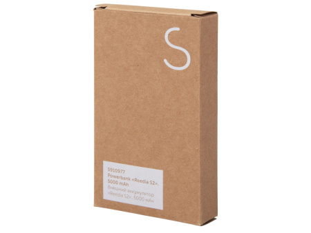 Внешний аккумулятор с подсветкой лого Reedia S2, 5000 mAh, бамбук, черный